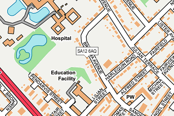 SA12 6AQ map - OS OpenMap – Local (Ordnance Survey)