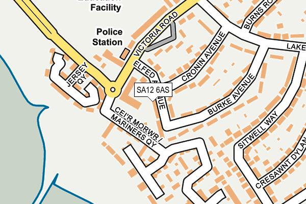 SA12 6AS map - OS OpenMap – Local (Ordnance Survey)