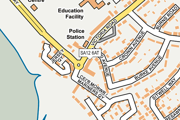 SA12 6AT map - OS OpenMap – Local (Ordnance Survey)