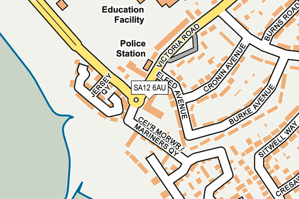 SA12 6AU map - OS OpenMap – Local (Ordnance Survey)