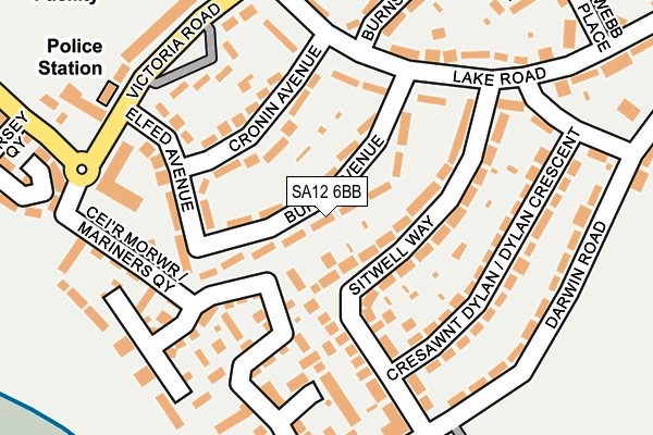 SA12 6BB map - OS OpenMap – Local (Ordnance Survey)