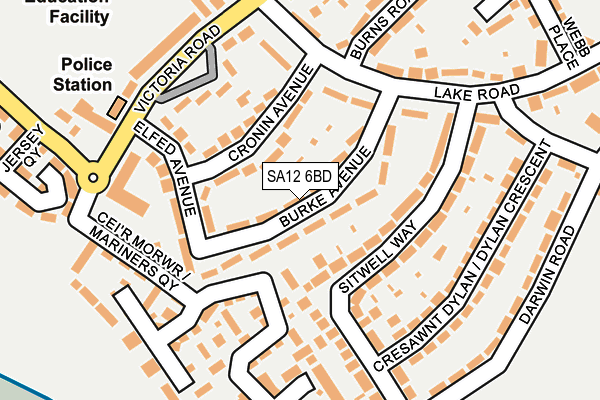 SA12 6BD map - OS OpenMap – Local (Ordnance Survey)