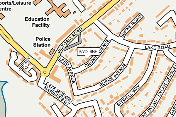 SA12 6BE map - OS OpenMap – Local (Ordnance Survey)