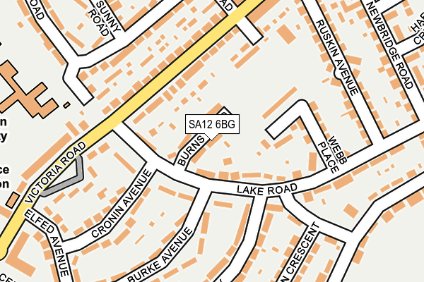 SA12 6BG map - OS OpenMap – Local (Ordnance Survey)