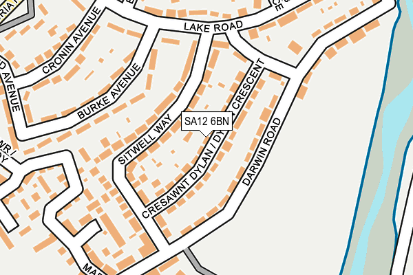SA12 6BN map - OS OpenMap – Local (Ordnance Survey)