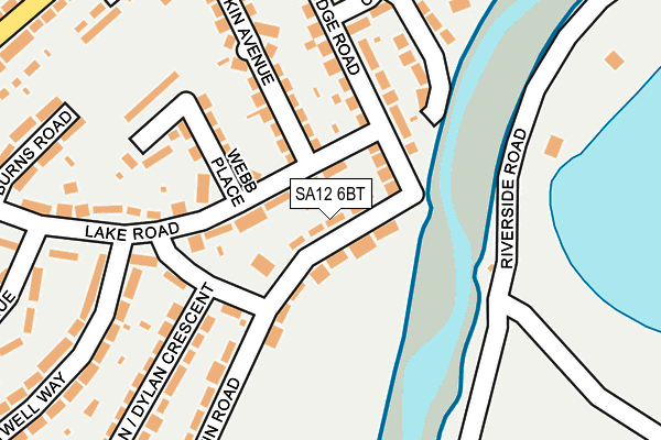 SA12 6BT map - OS OpenMap – Local (Ordnance Survey)