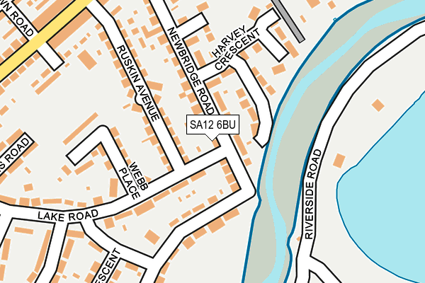 SA12 6BU map - OS OpenMap – Local (Ordnance Survey)