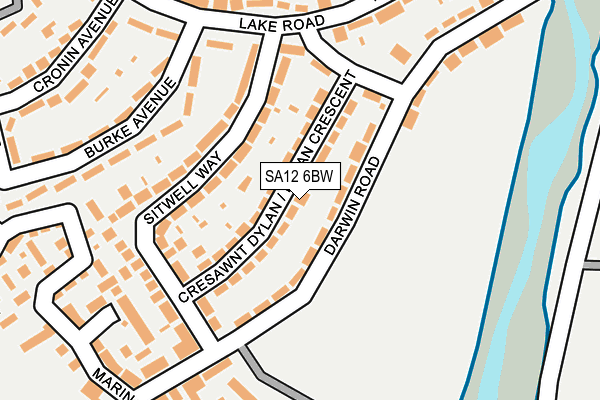 SA12 6BW map - OS OpenMap – Local (Ordnance Survey)