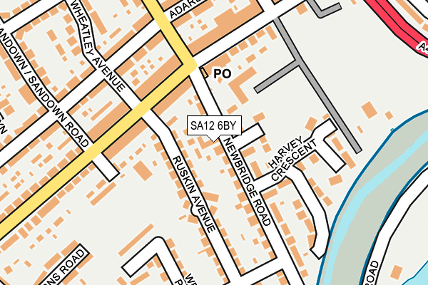 SA12 6BY map - OS OpenMap – Local (Ordnance Survey)