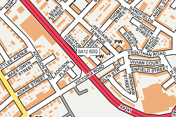 SA12 6DQ map - OS OpenMap – Local (Ordnance Survey)