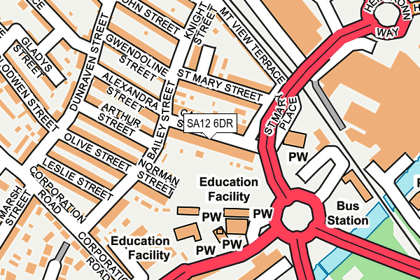 SA12 6DR map - OS OpenMap – Local (Ordnance Survey)