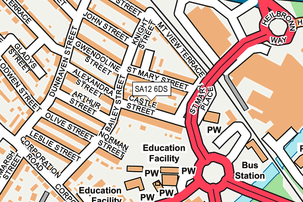 SA12 6DS map - OS OpenMap – Local (Ordnance Survey)