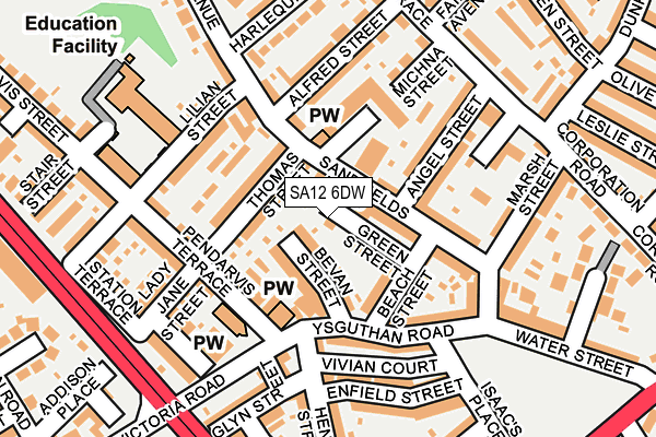 SA12 6DW map - OS OpenMap – Local (Ordnance Survey)