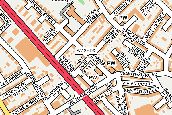 SA12 6DX map - OS OpenMap – Local (Ordnance Survey)