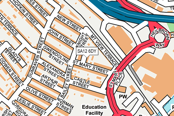 SA12 6DY map - OS OpenMap – Local (Ordnance Survey)