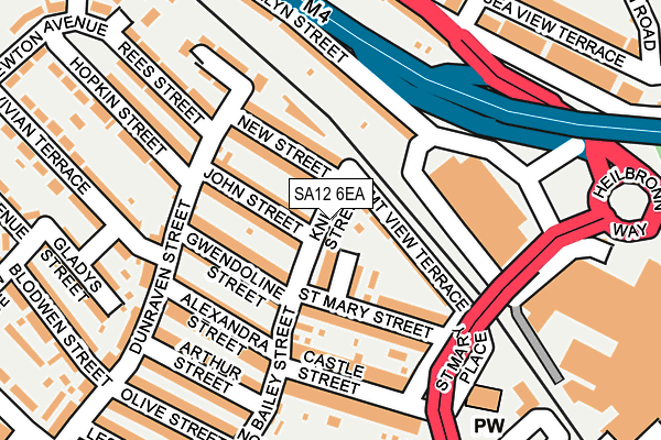 SA12 6EA map - OS OpenMap – Local (Ordnance Survey)