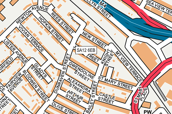 SA12 6EB map - OS OpenMap – Local (Ordnance Survey)