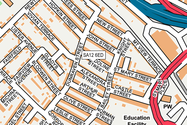 SA12 6ED map - OS OpenMap – Local (Ordnance Survey)