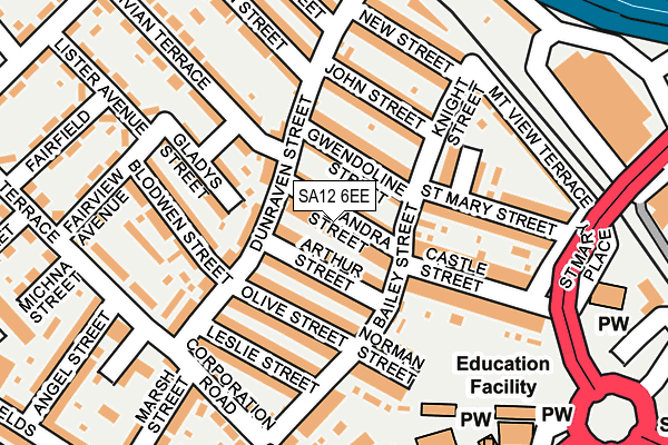 SA12 6EE map - OS OpenMap – Local (Ordnance Survey)