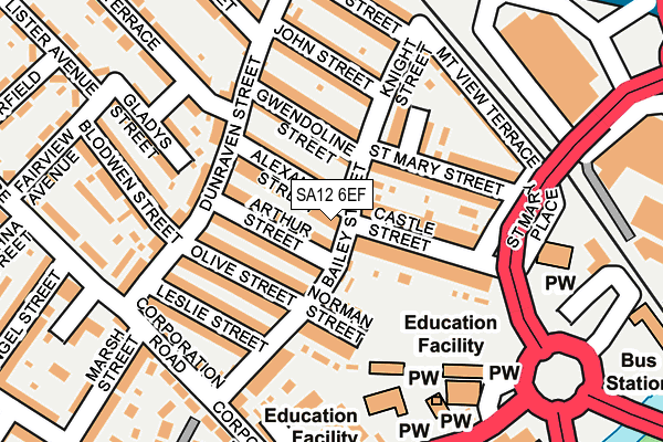 SA12 6EF map - OS OpenMap – Local (Ordnance Survey)