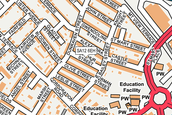 SA12 6EH map - OS OpenMap – Local (Ordnance Survey)