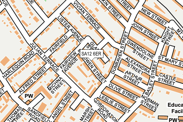 SA12 6ER map - OS OpenMap – Local (Ordnance Survey)