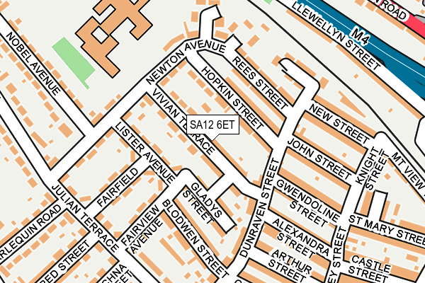 SA12 6ET map - OS OpenMap – Local (Ordnance Survey)