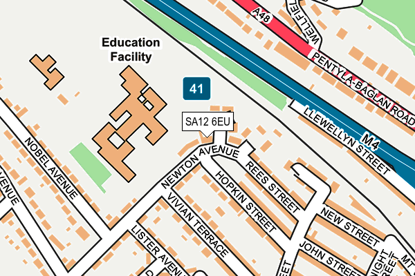 SA12 6EU map - OS OpenMap – Local (Ordnance Survey)
