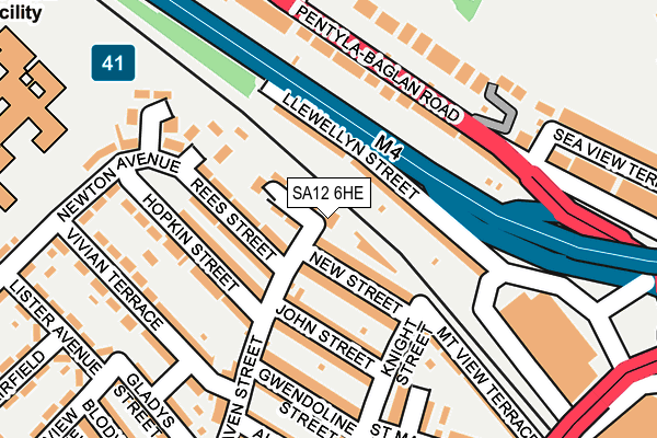 SA12 6HE map - OS OpenMap – Local (Ordnance Survey)