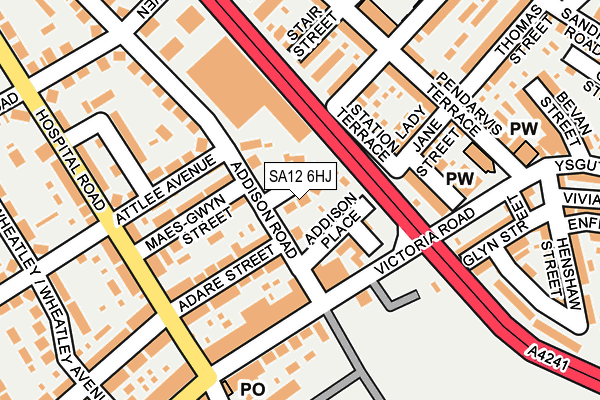 SA12 6HJ map - OS OpenMap – Local (Ordnance Survey)