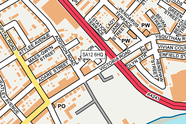 SA12 6HQ map - OS OpenMap – Local (Ordnance Survey)