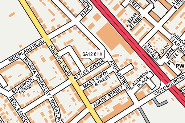 SA12 6HX map - OS OpenMap – Local (Ordnance Survey)