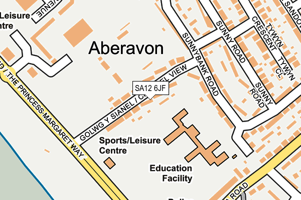 SA12 6JF map - OS OpenMap – Local (Ordnance Survey)