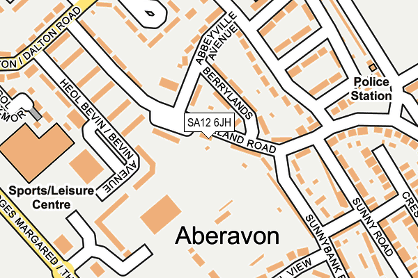 SA12 6JH map - OS OpenMap – Local (Ordnance Survey)