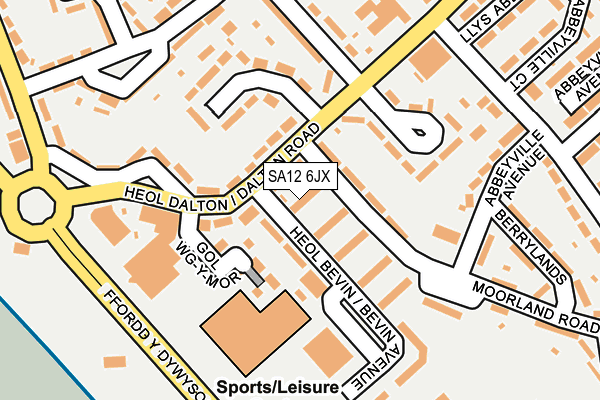 SA12 6JX map - OS OpenMap – Local (Ordnance Survey)