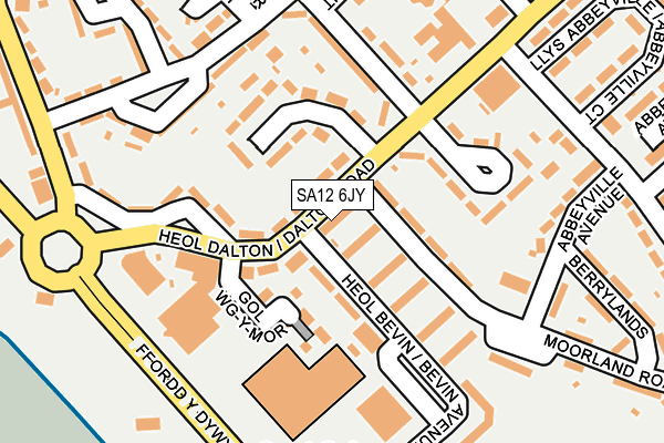 SA12 6JY map - OS OpenMap – Local (Ordnance Survey)