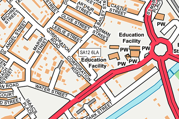 SA12 6LA map - OS OpenMap – Local (Ordnance Survey)