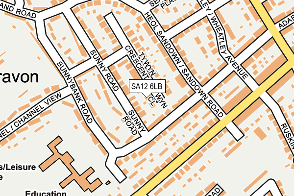 SA12 6LB map - OS OpenMap – Local (Ordnance Survey)