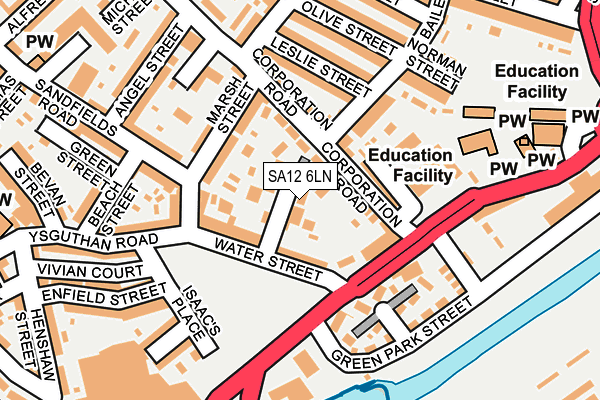 SA12 6LN map - OS OpenMap – Local (Ordnance Survey)