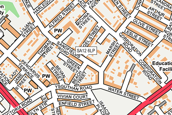 SA12 6LP map - OS OpenMap – Local (Ordnance Survey)