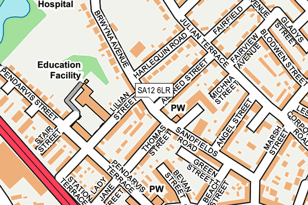 SA12 6LR map - OS OpenMap – Local (Ordnance Survey)