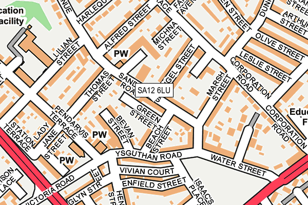 SA12 6LU map - OS OpenMap – Local (Ordnance Survey)