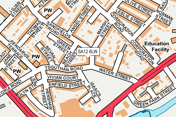 SA12 6LW map - OS OpenMap – Local (Ordnance Survey)