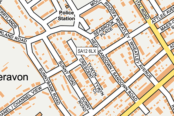 SA12 6LX map - OS OpenMap – Local (Ordnance Survey)