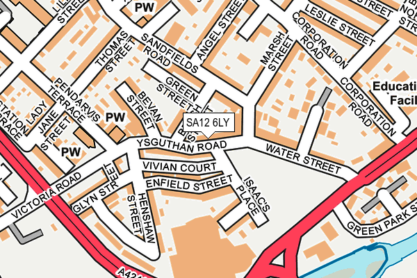 SA12 6LY map - OS OpenMap – Local (Ordnance Survey)
