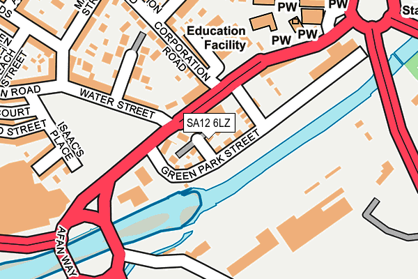 SA12 6LZ map - OS OpenMap – Local (Ordnance Survey)