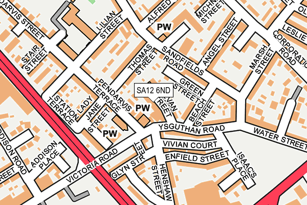 SA12 6ND map - OS OpenMap – Local (Ordnance Survey)