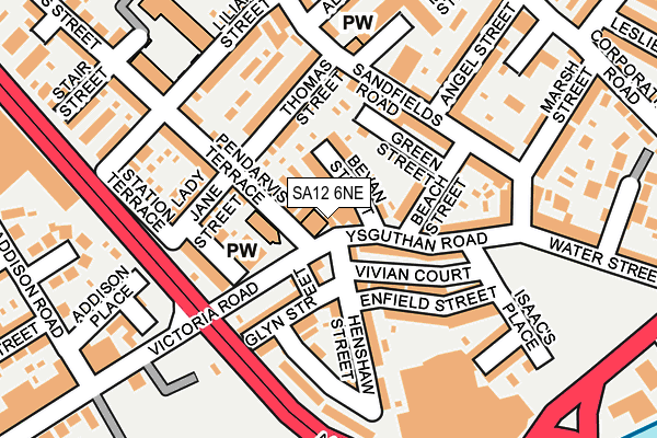 SA12 6NE map - OS OpenMap – Local (Ordnance Survey)