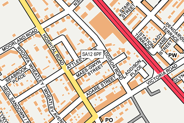 SA12 6PF map - OS OpenMap – Local (Ordnance Survey)