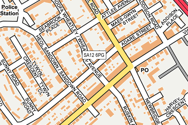 SA12 6PG map - OS OpenMap – Local (Ordnance Survey)